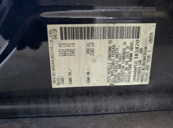 1N4AA6AP1JC385820 2018 NISSAN MAXIMA Черный Вид подкапотного пространства