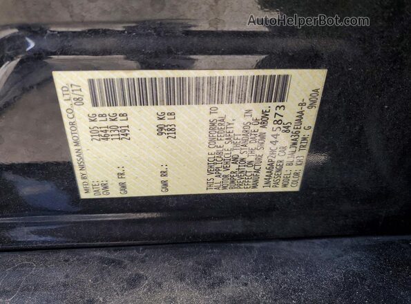 1N4AA6AP2HC445873 2017 NISSAN MAXIMA Черный Вид подкапотного пространства
