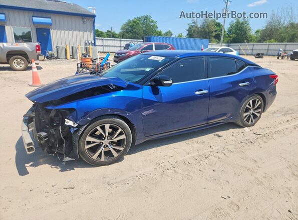 1N4AA6AP3JC379646 2018 NISSAN MAXIMA Blue Vista tres cuartos delantera izquierda