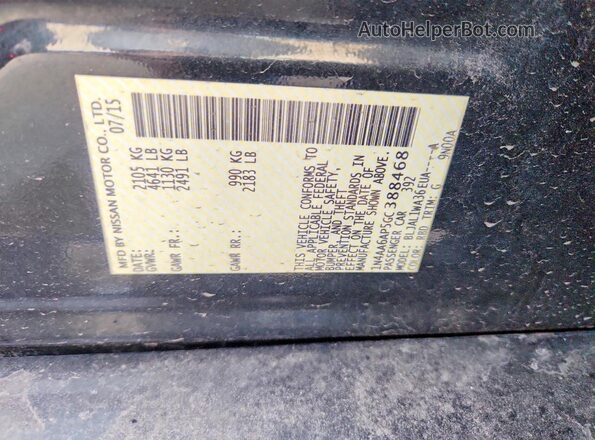 1N4AA6AP5GC388468 2016 NISSAN MAXIMA Угольный Вид наклейки с VIN-кодом