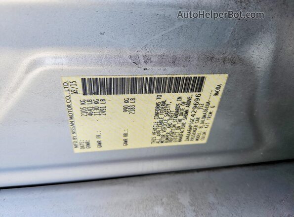 1N4AA6AP5GC429696 2016 NISSAN MAXIMA Silver ძრავის განყოფილების ხედი