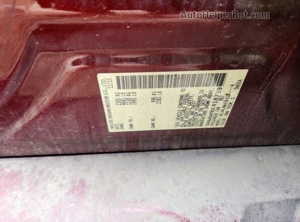 1N4AA6AP8GC418739 2016 NISSAN MAXIMA Burgundy Vista de la etiqueta del VIN