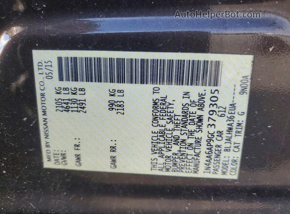 1N4AA6AP9GC379305 2016 NISSAN MAXIMA Brown Շարժիչի բաժամունքի տեսք