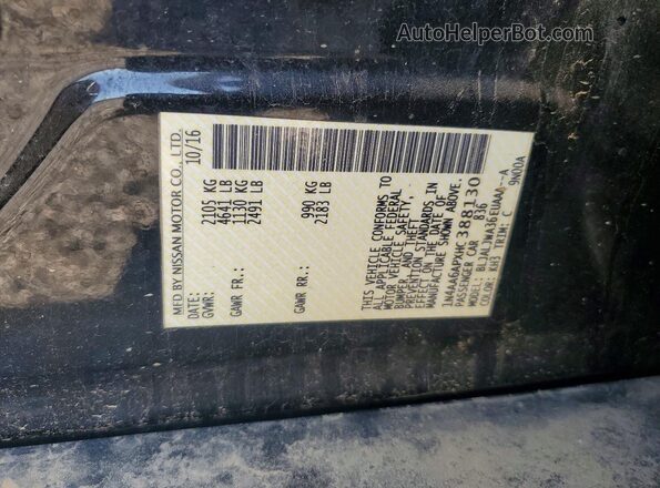 1N4AA6APXHC388130 2017 NISSAN MAXIMA Black Vista del compartimento del motor