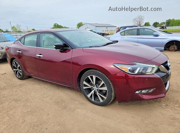 1N4AA6APXJC364948 2018 NISSAN MAXIMA Бордовый Передняя правая четверть