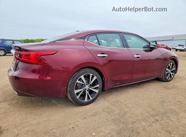 1N4AA6APXJC364948 2018 NISSAN MAXIMA Бордовый Задняя правая четверть