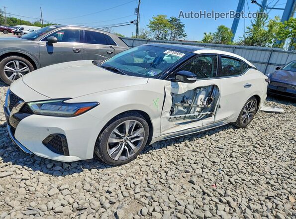 1N4AA6AV4KC379946 2019 NISSAN MAXIMA Белый Передняя левая четверть