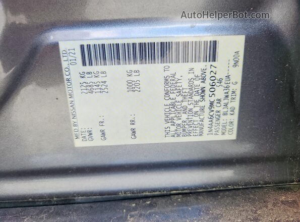 1N4AA6CV9MC506027 2021 NISSAN MAXIMA Black Вид підкапотного простору