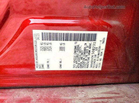 1N4AA6FV7PC508231 2023 NISSAN MAXIMA Red Вид підкапотного простору