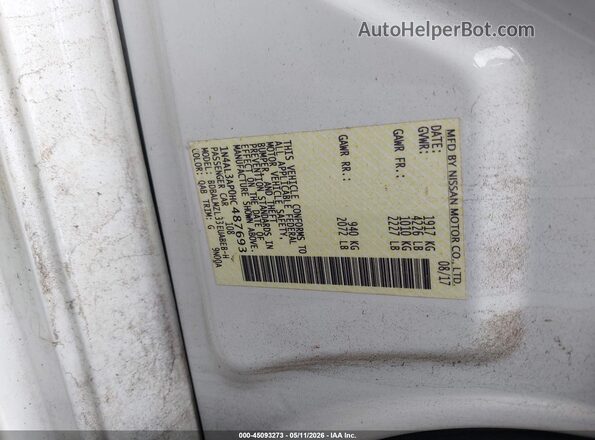 1N4AL3AP0HC487693 2017 NISSAN ALTIMA White Շարժիչի բաժամունքի տեսք