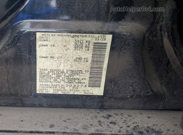 1N4AL3AP1JC223274 2018 NISSAN ALTIMA Черный Вид подкапотного пространства