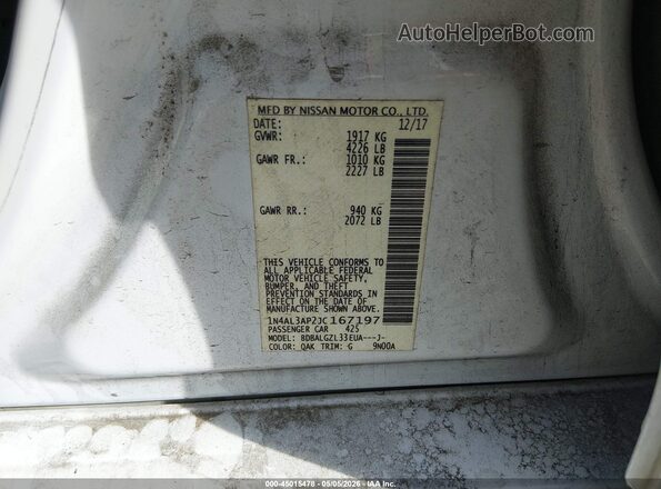 1N4AL3AP2JC167197 2018 NISSAN ALTIMA Белый Вид подкапотного пространства