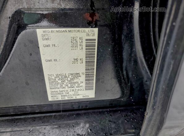 1N4AL3AP2JC282401 2018 NISSAN ALTIMA Black Engine compartment view