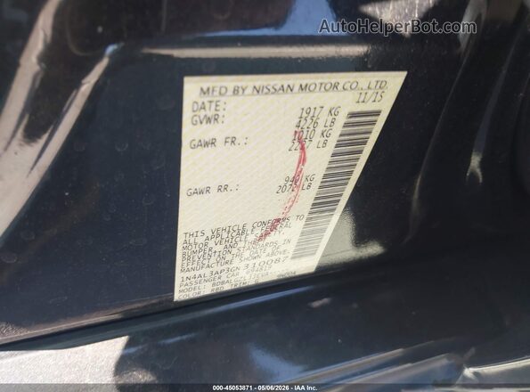 1N4AL3AP3GN310087 2016 NISSAN ALTIMA Черный Вид подкапотного пространства
