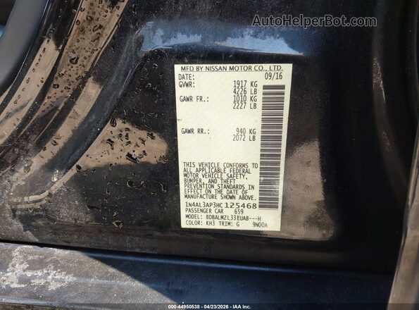 1N4AL3AP3HC125468 2017 NISSAN ALTIMA Black Vista del compartimento del motor