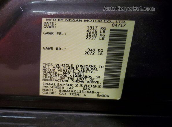 1N4AL3AP3HC238093 2017 NISSAN ALTIMA Brown Engine compartment view