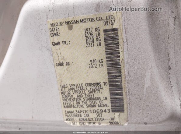 1N4AL3AP3JC106943 2018 NISSAN ALTIMA White Вид підкапотного простору