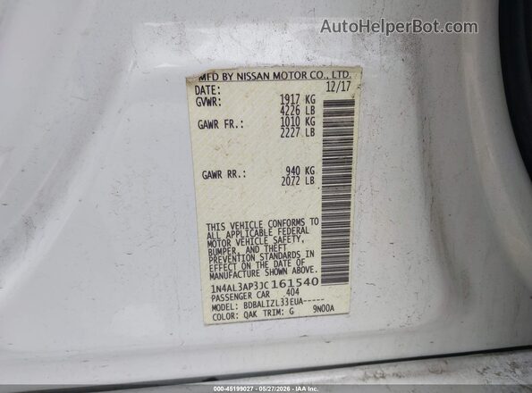 1N4AL3AP3JC161540 2018 NISSAN ALTIMA White Widok komory silnika