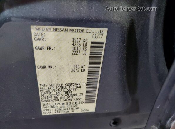 1N4AL3AP4HN332830 2017 NISSAN ALTIMA Gray Engine compartment view