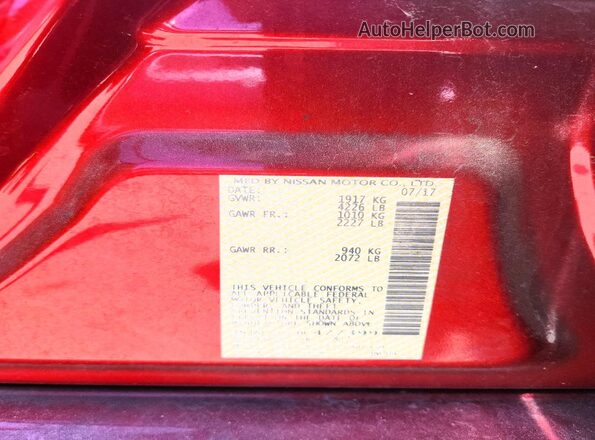1N4AL3AP5HC477399 2017 NISSAN ALTIMA Red ძრავის განყოფილების ხედი