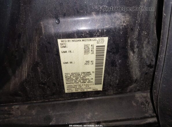 1N4AL3AP7HC210121 2017 NISSAN ALTIMA Black Widok komory silnika