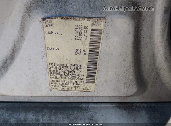 1N4AL3AP8GN358331 2016 NISSAN ALTIMA White Widok komory silnika