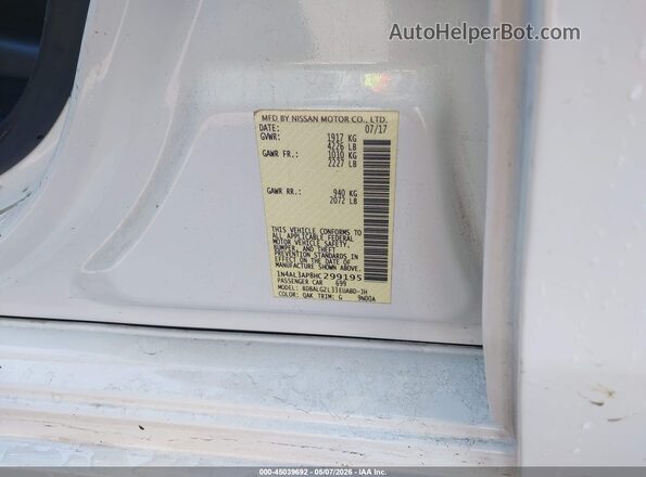 1N4AL3AP8HC299195 2017 NISSAN ALTIMA White Vista del compartimento del motor