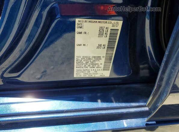 1N4AL3AP9JC141163 2018 NISSAN ALTIMA Blue Շարժիչի բաժամունքի տեսք