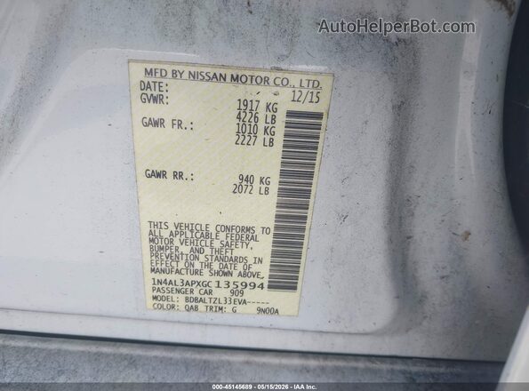 1N4AL3APXGC135994 2016 NISSAN ALTIMA White Vista del compartimento del motor