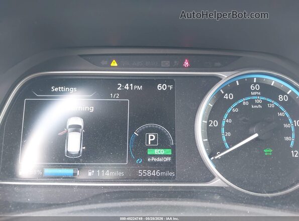 1N4AZ1CP7KC300327 2019 NISSAN LEAF Серый Вид задних сидений