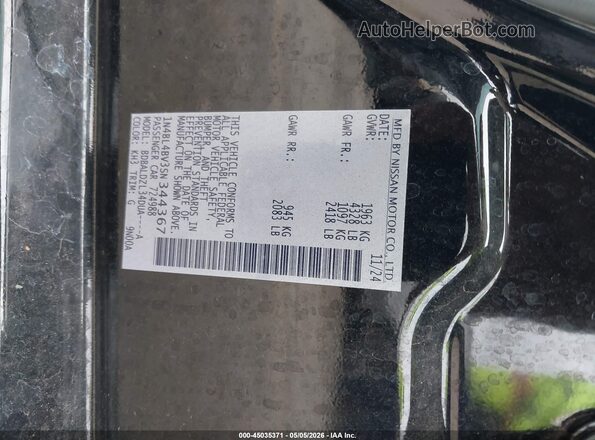 1N4BL4BV3SN344367 2025 NISSAN ALTIMA Черный Вид подкапотного пространства