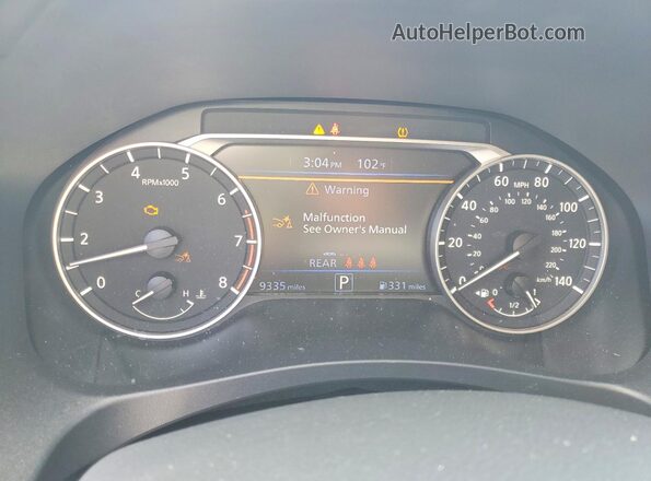 1N4BL4CV9SN338264 2025 NISSAN ALTIMA White Вид щитка приладів