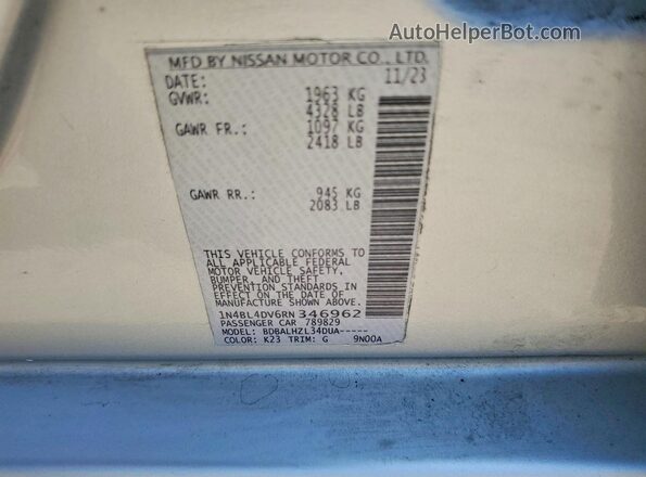 1N4BL4DV6RN346962 2024 NISSAN ALTIMA Silver Engine compartment view