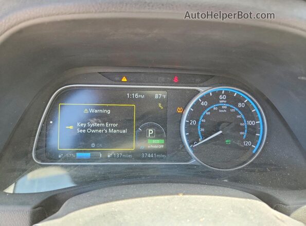 1N4BZ1CP8KC318419 2019 NISSAN LEAF Silver ხელსაწყოთა პანელის ხედი
