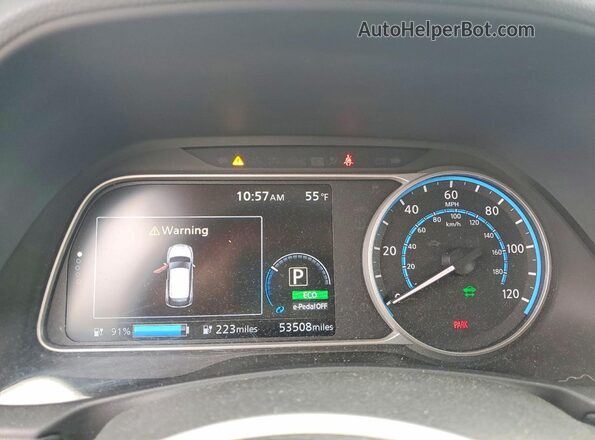 1N4BZ1DV7MC551448 2021 NISSAN LEAF Серый Вид щитка приборов
