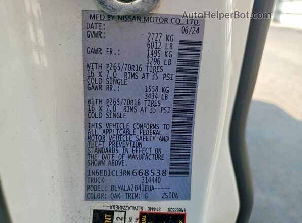 1N6ED1CL3RN668538 2024 NISSAN FRONTIER Two Tone Engine compartment view