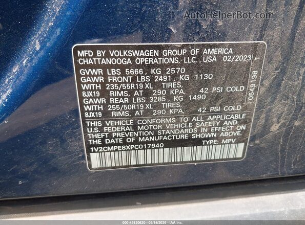 1V2CMPE8XPC017940 2023 VOLKSWAGEN ID.4 Dark Blue Engine compartment view