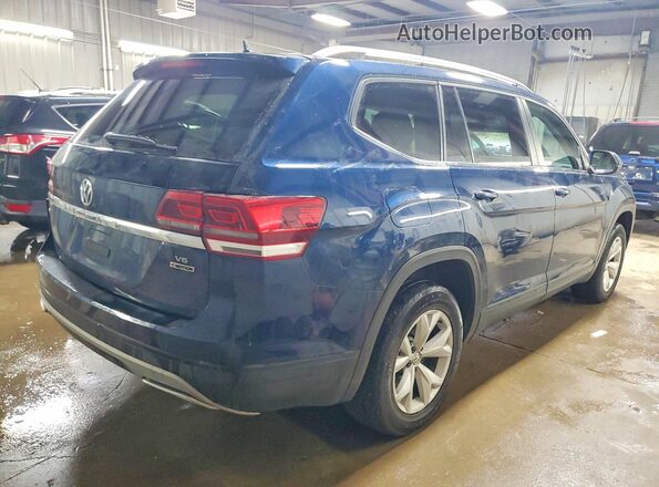 1V2LR2CA6JC540681 2018 VOLKSWAGEN ATLAS Blue Задня права чверть