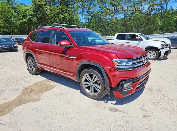 1V2RR2CA1KC521807 2019 VOLKSWAGEN ATLAS Красный Передняя правая четверть
