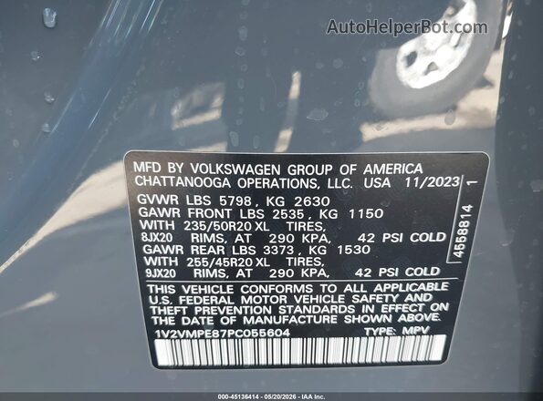 1V2VMPE87PC055604 2023 VOLKSWAGEN ID.4 Gray Engine compartment view