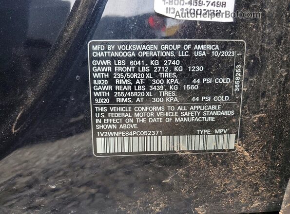 1V2WNPE84PC052371 2023 VOLKSWAGEN ID.4 Black Vista del compartimento del motor