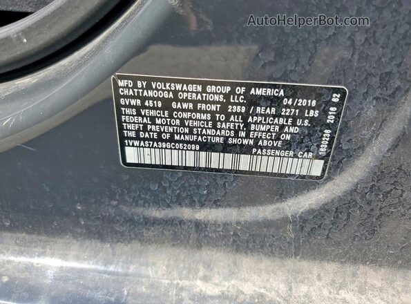 1VWAS7A39GC052099 2016 VOLKSWAGEN PASSAT Серый Вид подкапотного пространства