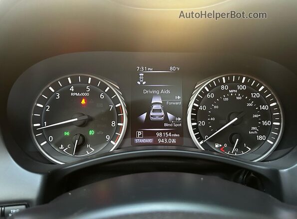 JN1EV7AP7JM362593 2018 INFINITI Q50 Угольный Вид щитка приборов