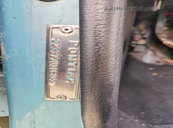 223377V108044 1967 PONTIAC UNK Синий Вид наклейки с VIN-кодом