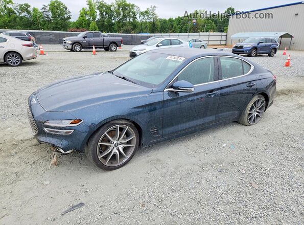 KMTG34TAXPU123763 2023 GENESIS G70 Синий Передняя левая четверть
