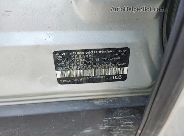 JA4J3UA8XNZ010359 2022 MITSUBISHI OUTLANDER Серебряный Панорамный вид салона 360°