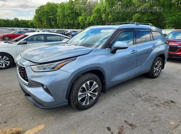 5TDGZRBH9MS072524 2021 TOYOTA HIGHLANDER Синий Передняя левая четверть