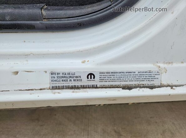 3C63RRGL3RG218876 2024 RAM 3500 White Widok naklejki z numerem VIN
