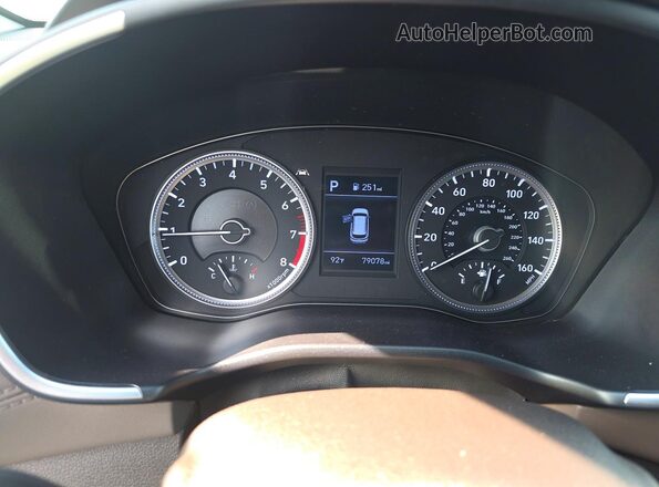 5NMS23AD4LH175264 2020 HYUNDAI SANTA Синий Вид щитка приборов