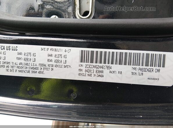 2C3CCAAG2HH617854 2017 CHRYSLER 300 Черный Вид подкапотного пространства